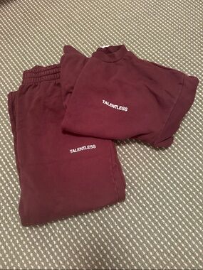 TALENTLESS brown Sweatshirt & sweatpants Set